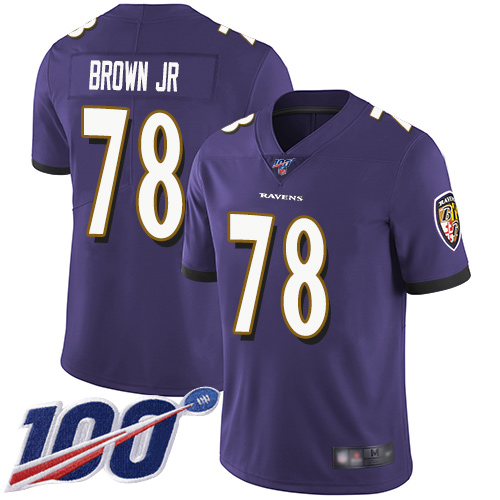 Baltimore Ravens Limited Purple Men Orlando Brown Jr. Home Jersey NFL Football #78 100th Season Vapor Untouchable->baltimore ravens->NFL Jersey